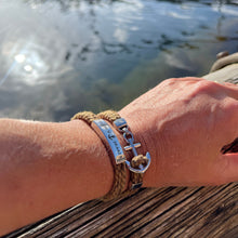 Load image into Gallery viewer, CAPTAIN Bracelet Marine Hemp - With custom engraving