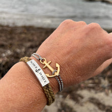 Load image into Gallery viewer, CAPTAIN Bracelet Marine Hemp - With custom engraving