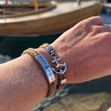 Load image into Gallery viewer, CAPTAIN Bracelet Marine Hemp - With custom engraving