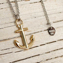 Load image into Gallery viewer, Nautical anchor necklace from Swedish Maris Sal. Marint ankarhalsband från svenska Maris Sal.