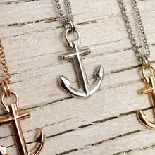 Load image into Gallery viewer, Nautical anchor necklace from Swedish Maris Sal. Marint ankarhalsband från svenska Maris Sal.