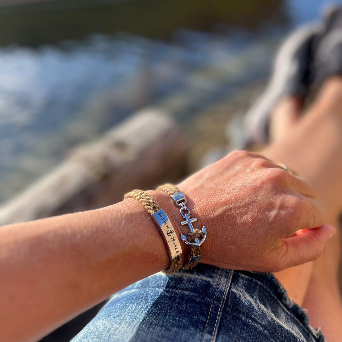 NEW HAVEN Anchor Bracelet Marine Hemp - Custom Engraving