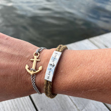 Load image into Gallery viewer, CAPTAIN Bracelet Marine Hemp - With custom engraving
