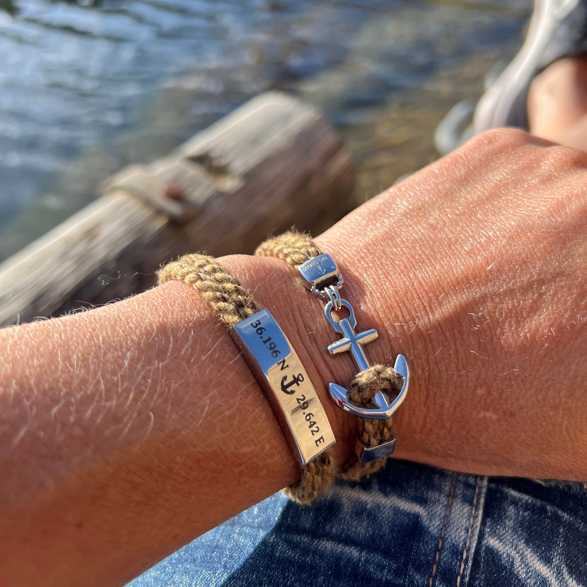 NEW HAVEN Anchor Bracelet Marine Hemp - Custom Engraving