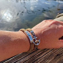 Load image into Gallery viewer, NEW HAVEN Anchor Bracelet Marine Hemp - Custom Engraving
