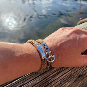 NEW HAVEN Anchor Bracelet Marine Hemp - Custom Engraving