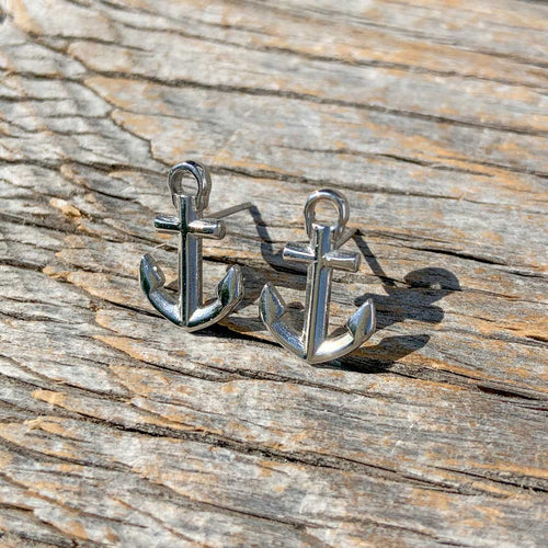 Waterproof nautical anchor earrings from Sweden. Ankarörhängen. Örhängen ankare.