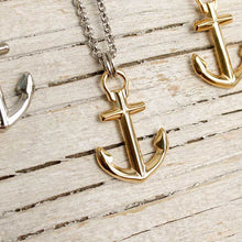 Load image into Gallery viewer, Nautical anchor necklace from Swedish Maris Sal. Marint ankarhalsband från svenska Maris Sal.
